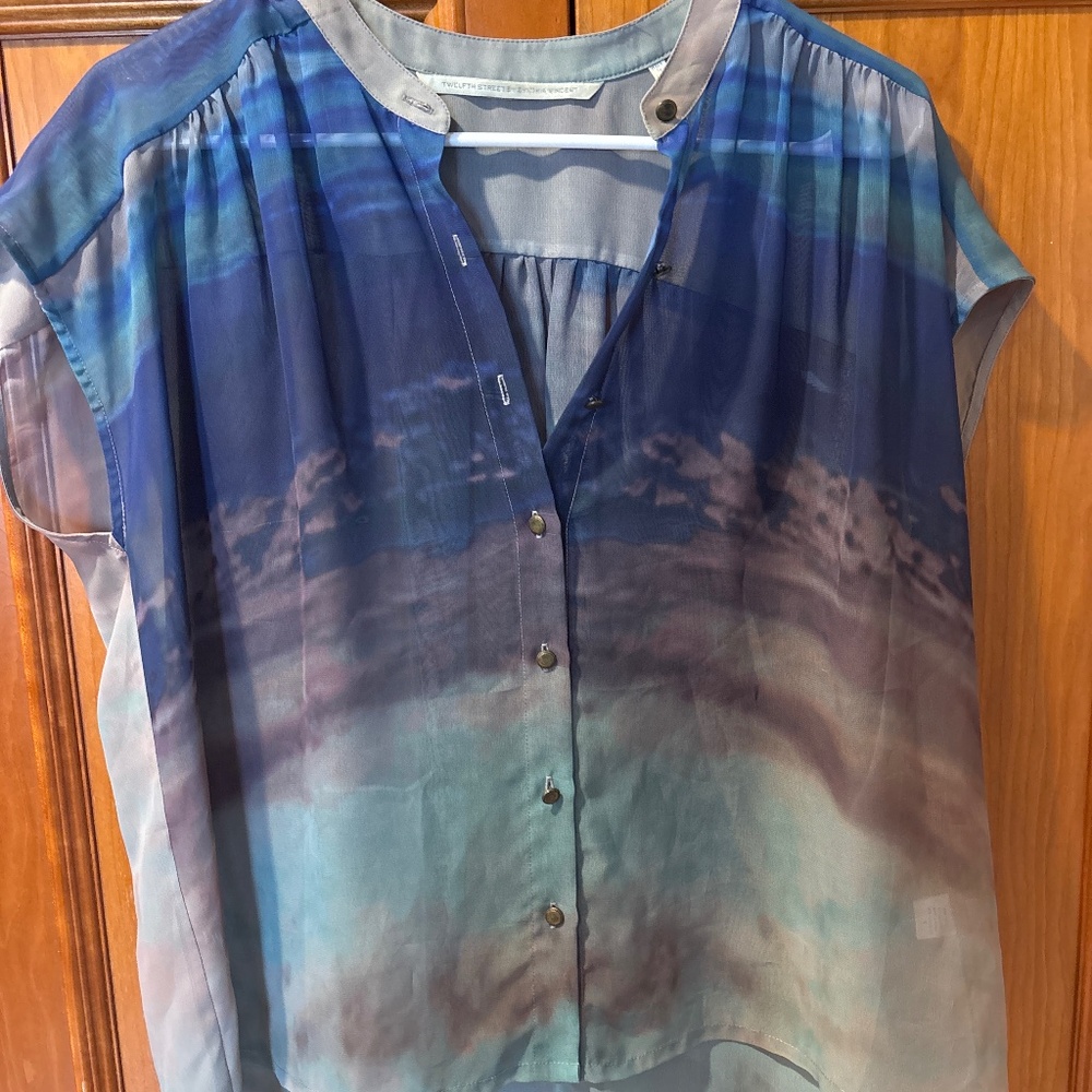 Sheer colorful Blouse Size Small